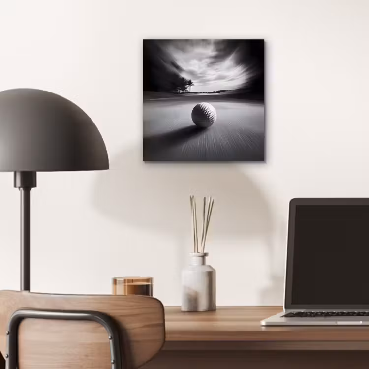 Aluminium schilderij - Golfbal - Wazig - Zwart — 6
