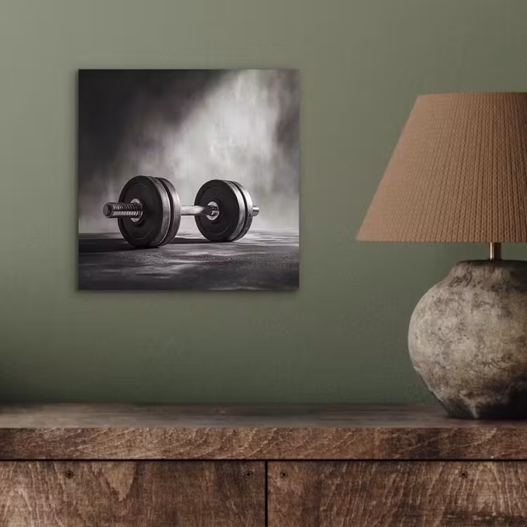 Aluminium schilderij - Halter - Gewichten - Zwart — 3
