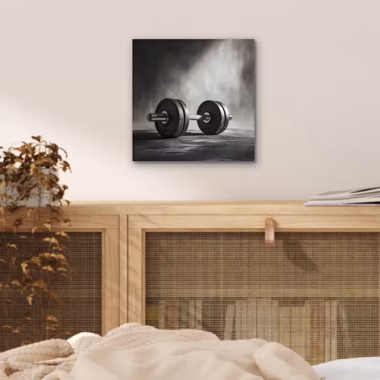Aluminium schilderij - Halter - Gewichten - Zwart — 4