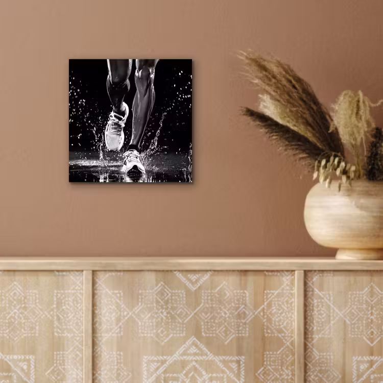 Aluminium schilderij - Hardloopschoenen - Rennen - Druppels - Zwart — 5
