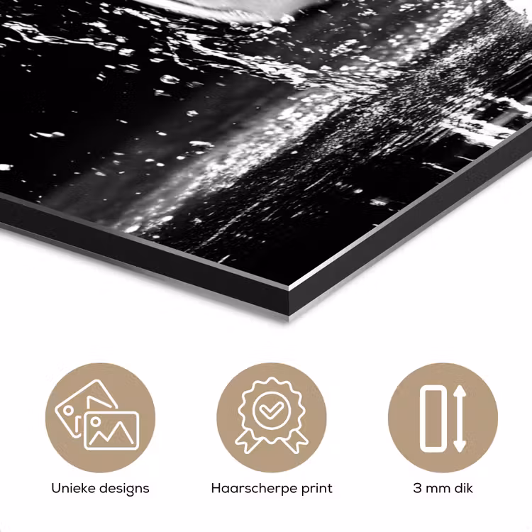 Aluminium schilderij - Hardloopschoenen - Rennen - Druppels - Zwart — 7