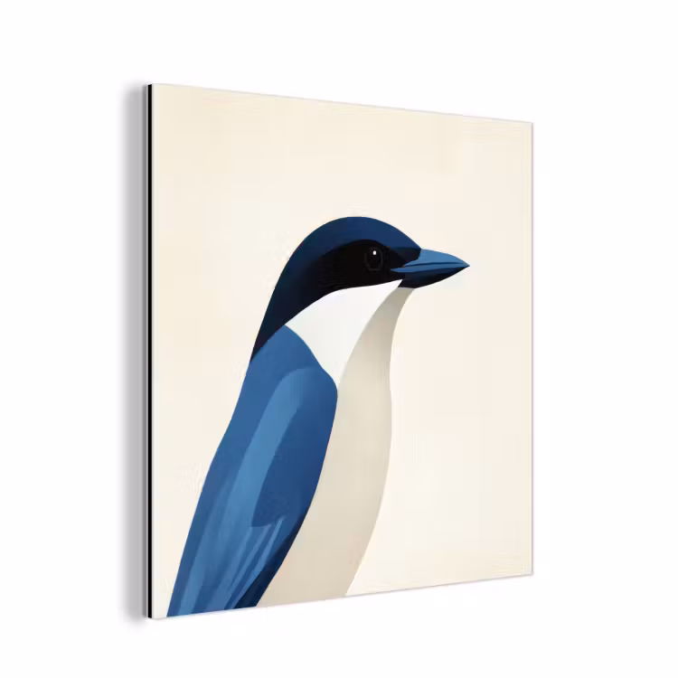 Aluminium schilderij - Illustratie - Blauw - Vogel — 1