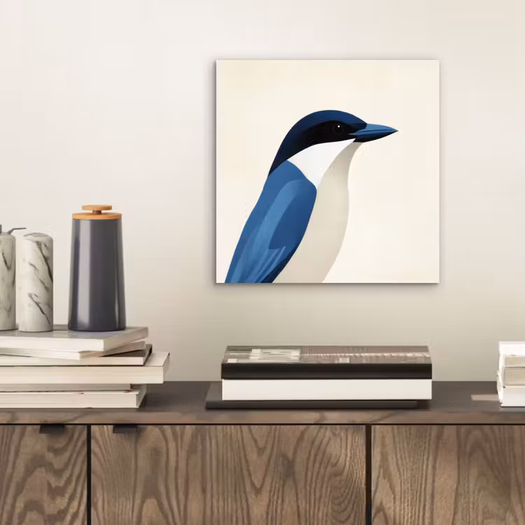 Aluminium schilderij - Illustratie - Blauw - Vogel — 2