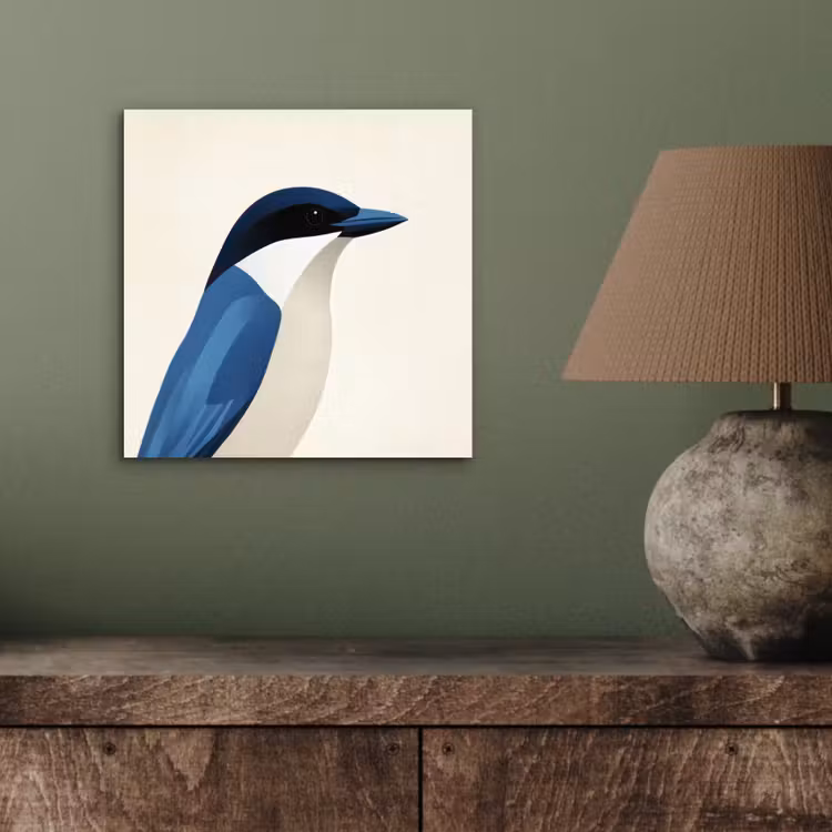 Aluminium schilderij - Illustratie - Blauw - Vogel — 3