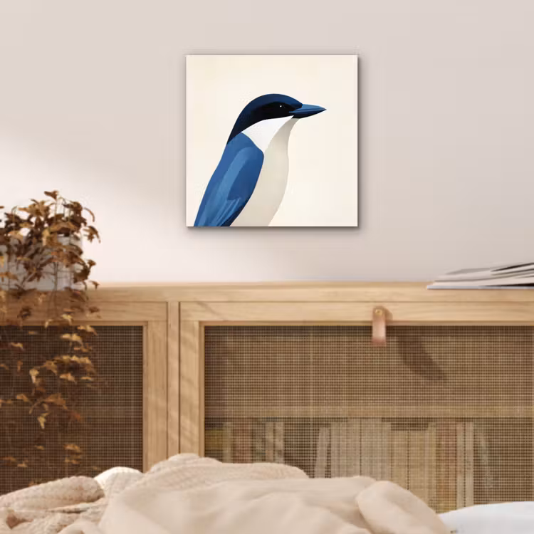 Aluminium schilderij - Illustratie - Blauw - Vogel — 4