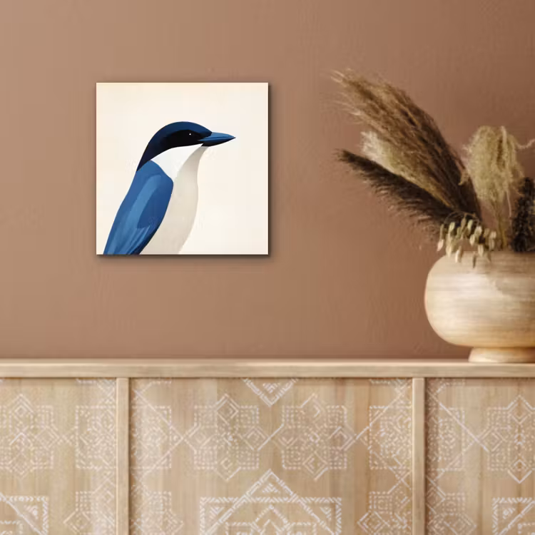 Aluminium schilderij - Illustratie - Blauw - Vogel — 5