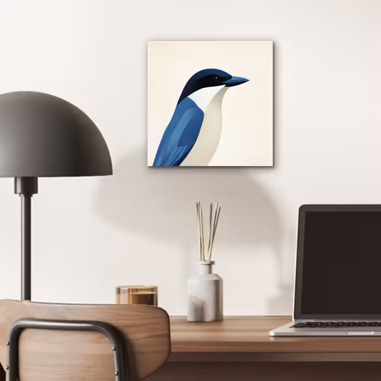 Aluminium schilderij - Illustratie - Blauw - Vogel — 6