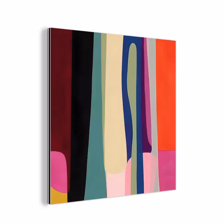Aluminium schilderij - Kleurbanen - Verticaal - Kleurrijk — 1