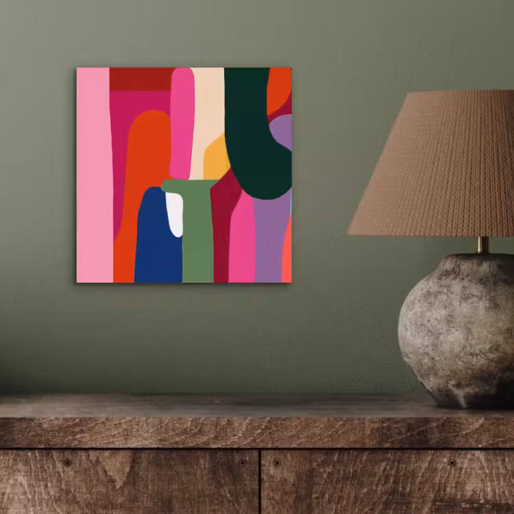 Aluminium schilderij - Kleurvakken - Recht - Rond - Abstract — 3