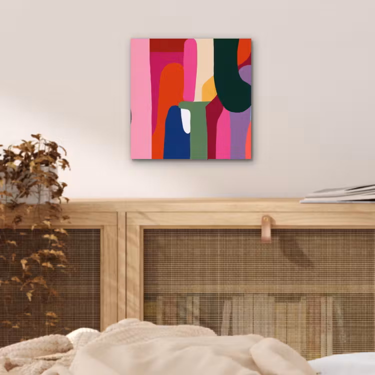 Aluminium schilderij - Kleurvakken - Recht - Rond - Abstract — 4