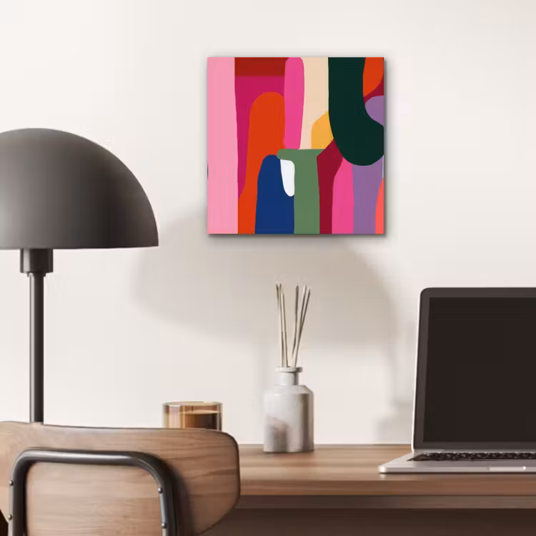 Aluminium schilderij - Kleurvakken - Recht - Rond - Abstract — 6