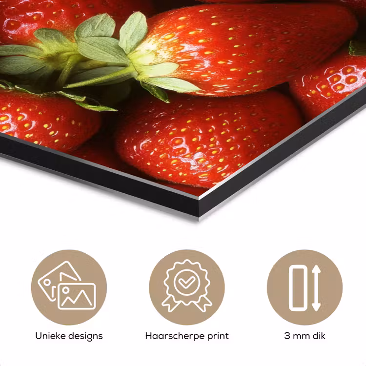 Aluminium schilderij - Aardbei - Fruit - Rood — 7