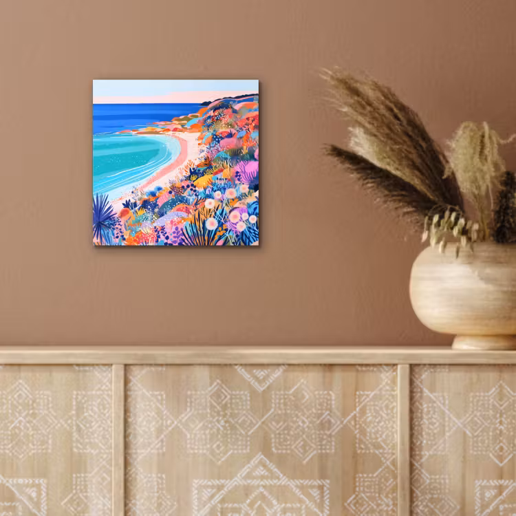 Aluminium schilderij - Bloemenweide - Zee - Zomers — 5