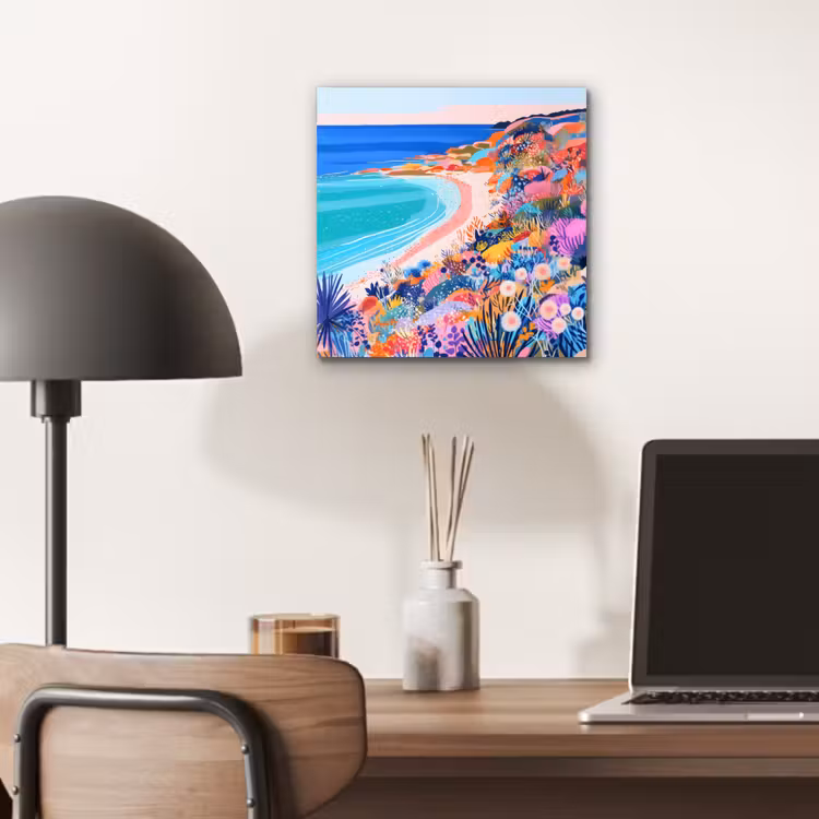 Aluminium schilderij - Bloemenweide - Zee - Zomers — 6