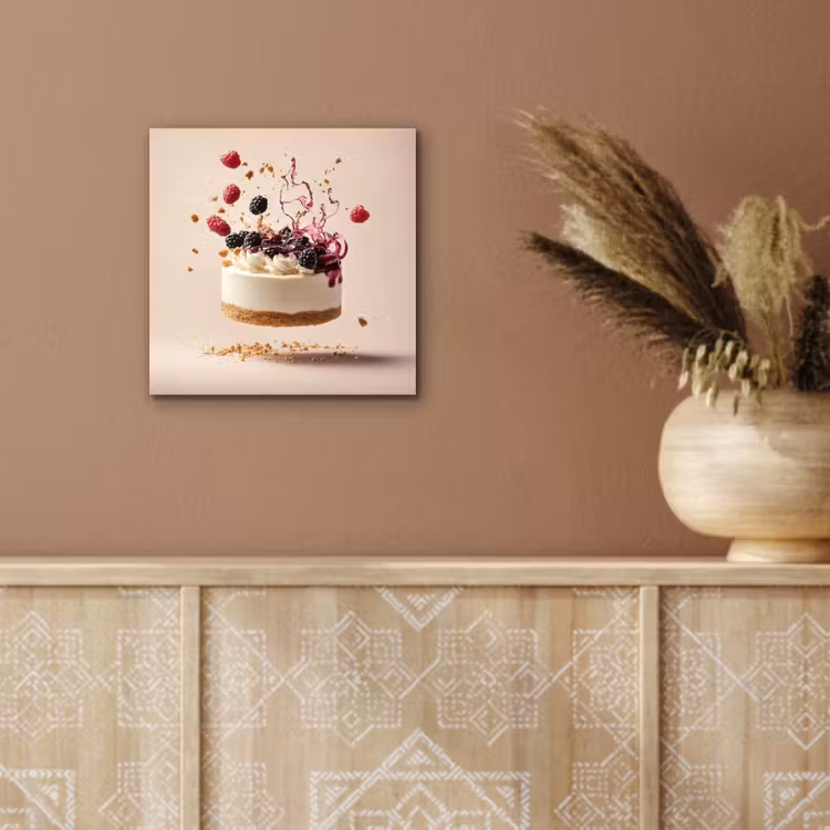 Aluminium schilderij - Cheesecake - Eten - Roze - Taart — 5