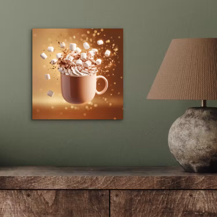 Aluminium schilderij - Chocomelk - Drinken - Warm - Bruin — 3