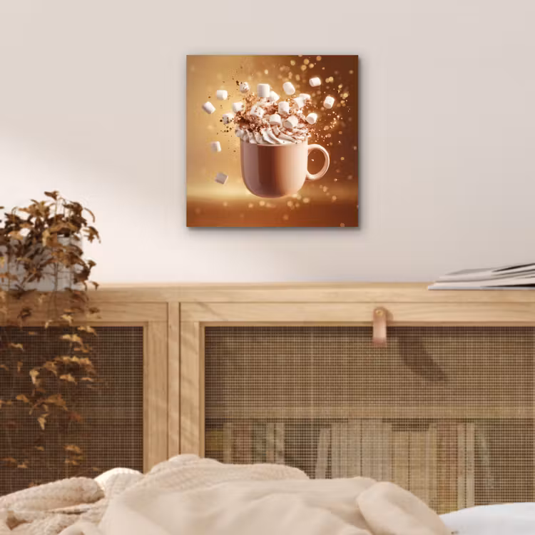 Aluminium schilderij - Chocomelk - Drinken - Warm - Bruin — 4