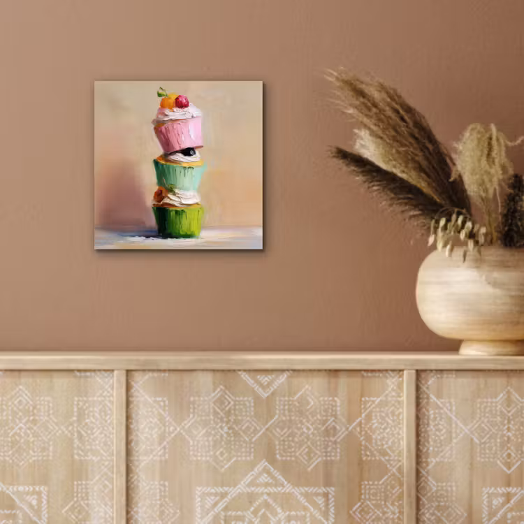 Aluminium schilderij - Cupcakes - Gestapeld - Kleurrijk - Fruit — 5