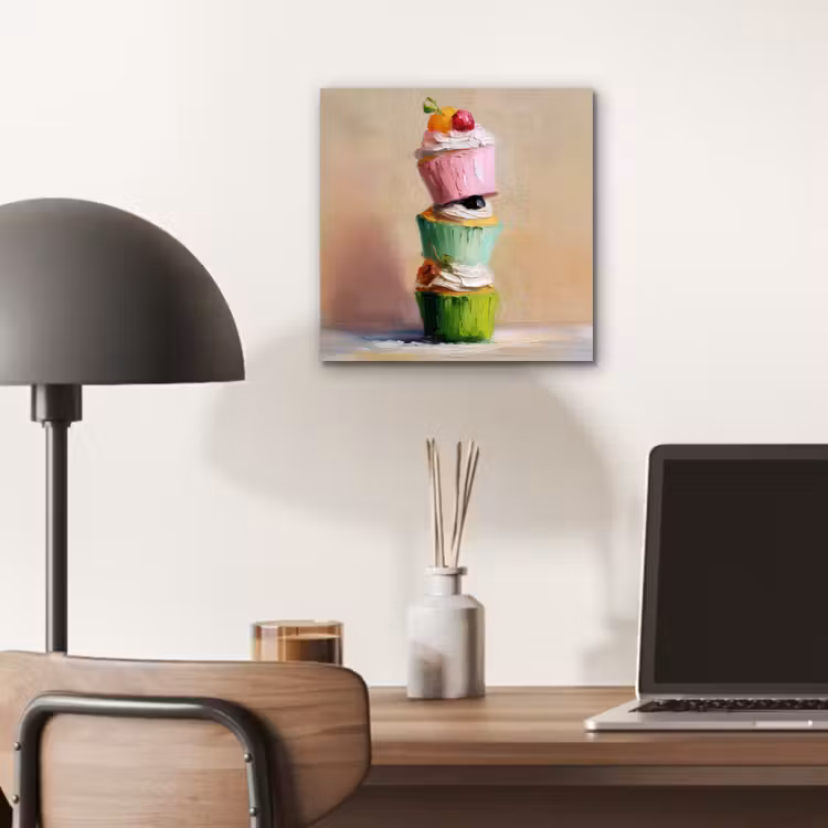 Aluminium schilderij - Cupcakes - Gestapeld - Kleurrijk - Fruit — 6
