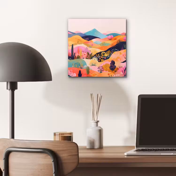 Aluminium schilderij - Golvende heuvels - Abstracte planten - Dromerig — 6