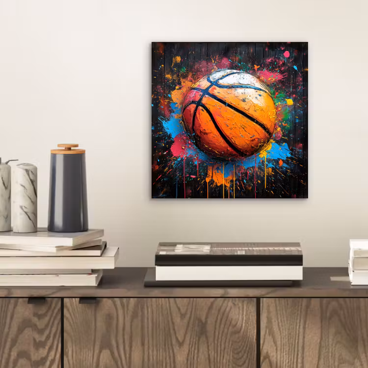 Aluminium schilderij - Graffiti - Basketbal - Verf - Sport — 2