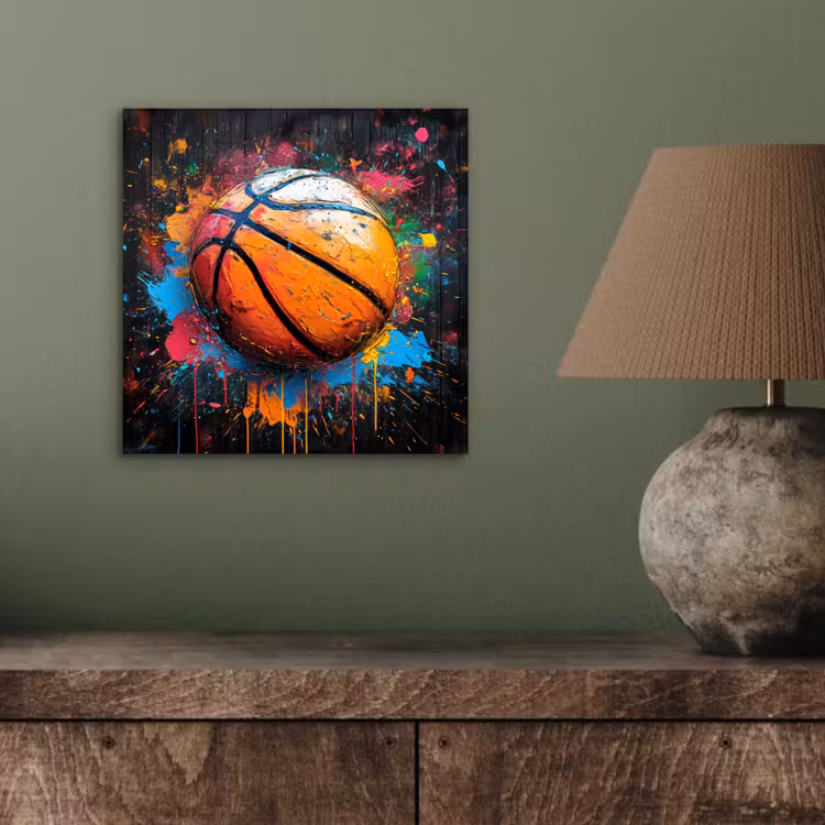 Aluminium schilderij - Graffiti - Basketbal - Verf - Sport — 3