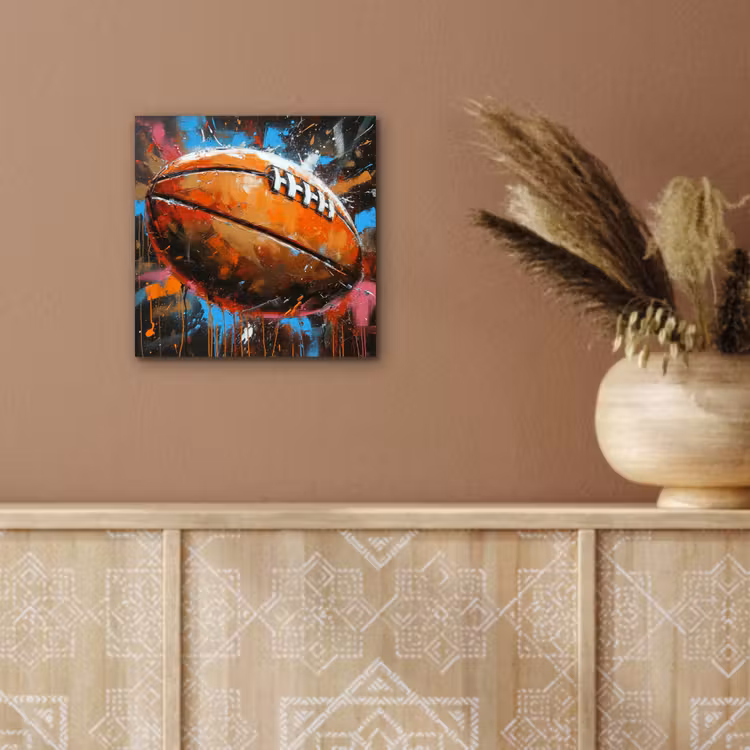 Aluminium schilderij - Graffiti - Rugby - Kleurrijk - Rugbybal — 5