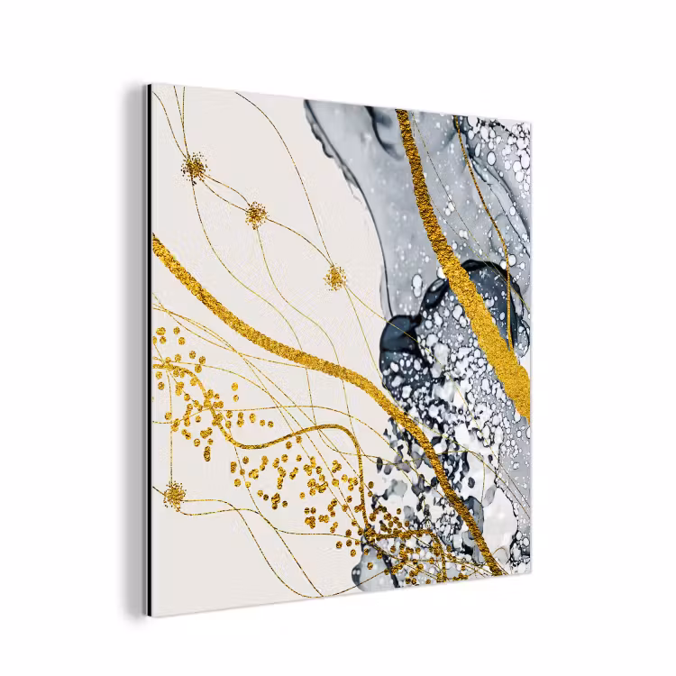 Aluminium schilderij - Abstract - Goud - Natuur - Kunst — 1