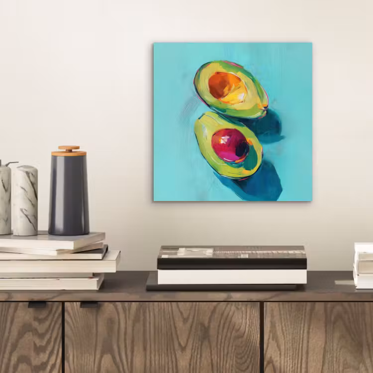 Aluminium schilderij - Avocado - Groen - Pit - Schaduw — 2