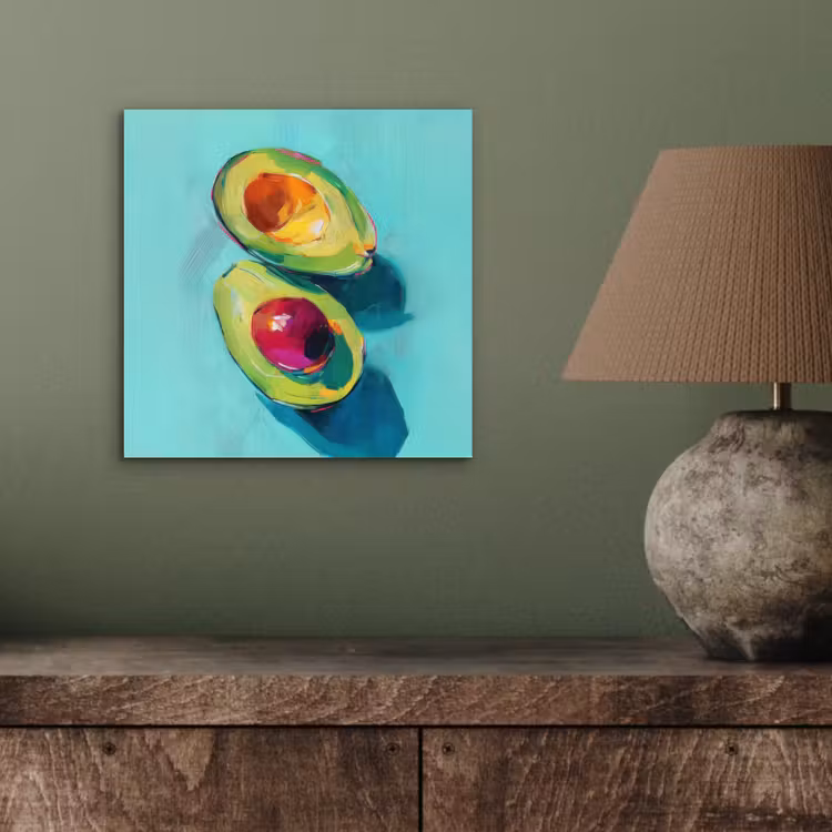 Aluminium schilderij - Avocado - Groen - Pit - Schaduw — 3