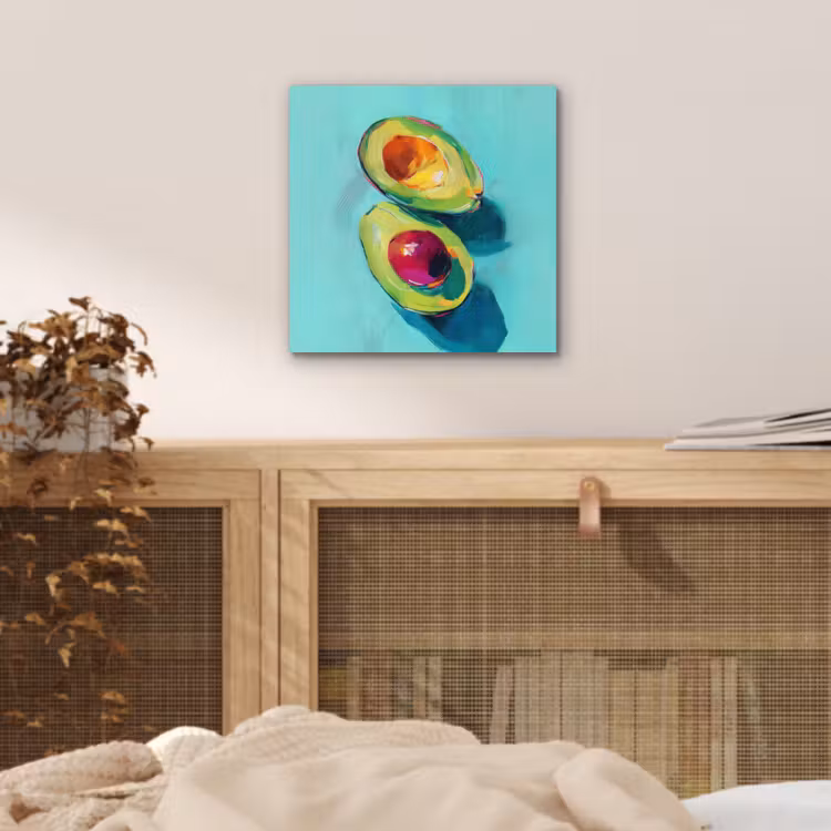 Aluminium schilderij - Avocado - Groen - Pit - Schaduw — 4