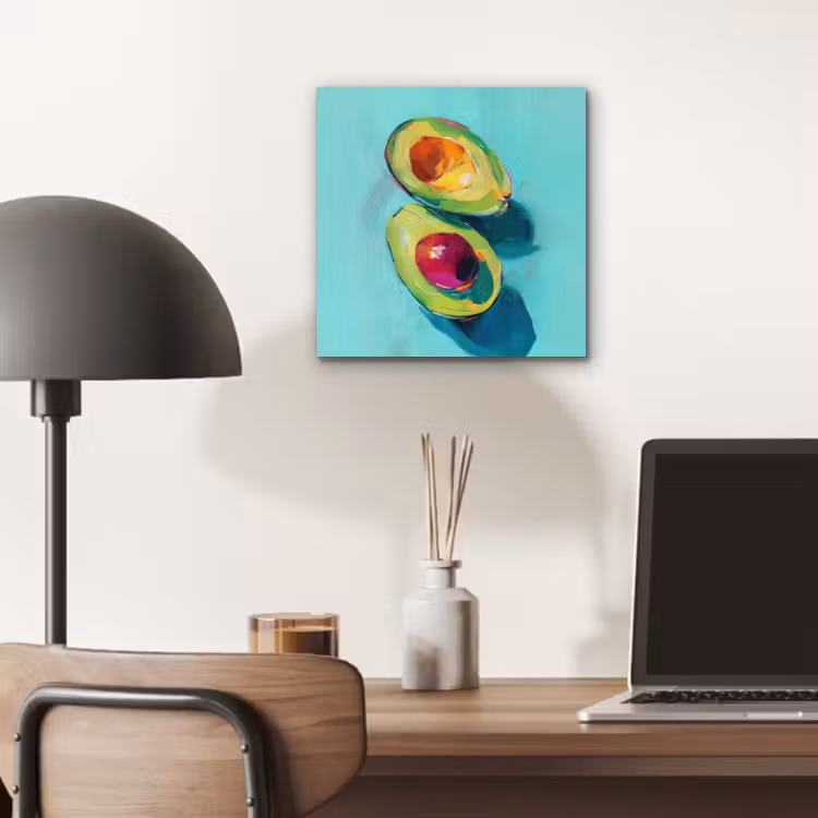 Aluminium schilderij - Avocado - Groen - Pit - Schaduw — 6