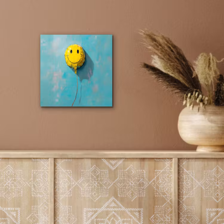 Aluminium schilderij - Ballon - Geel - Smiley — 5