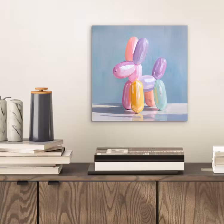 Aluminium schilderij - Dier - Ballon - Pasteltinten - Glanzend — 2