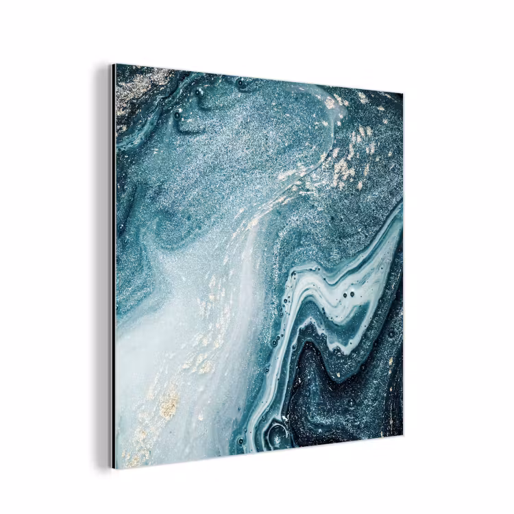 Aluminium schilderij - Edelstenen - Blauw - Natuur - Marmer - Abstract — 1