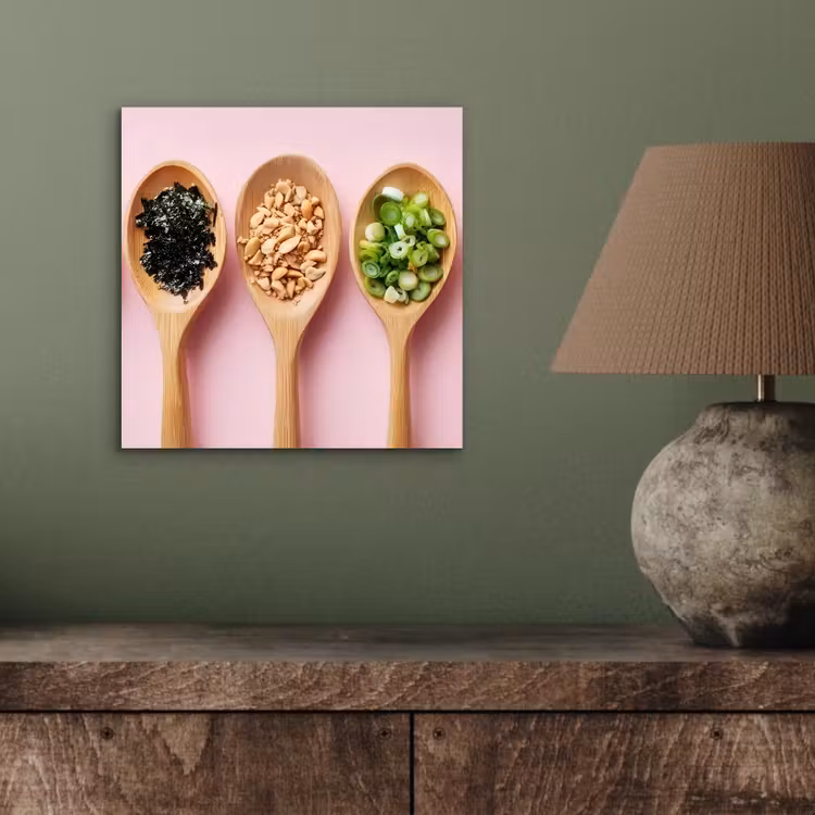Aluminium schilderij - Ingrediënten - Lepels - Hout - Roze — 3