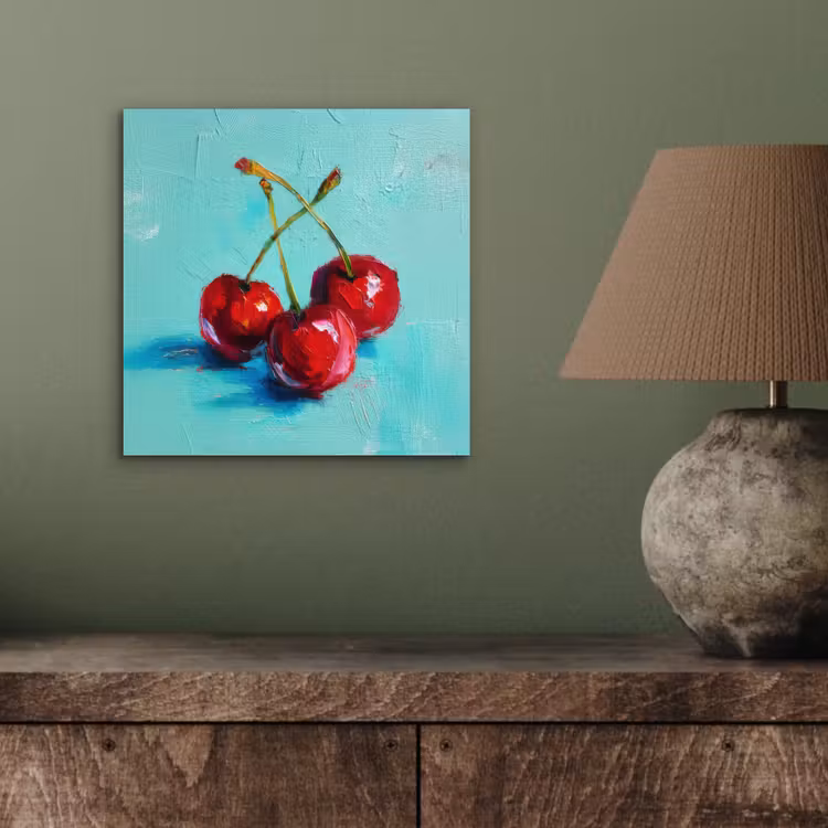 Aluminium schilderij - Kersen - Rood - Drie - Geverfd — 3