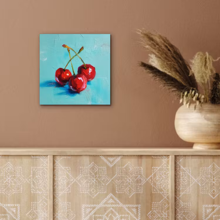 Aluminium schilderij - Kersen - Rood - Drie - Geverfd — 5