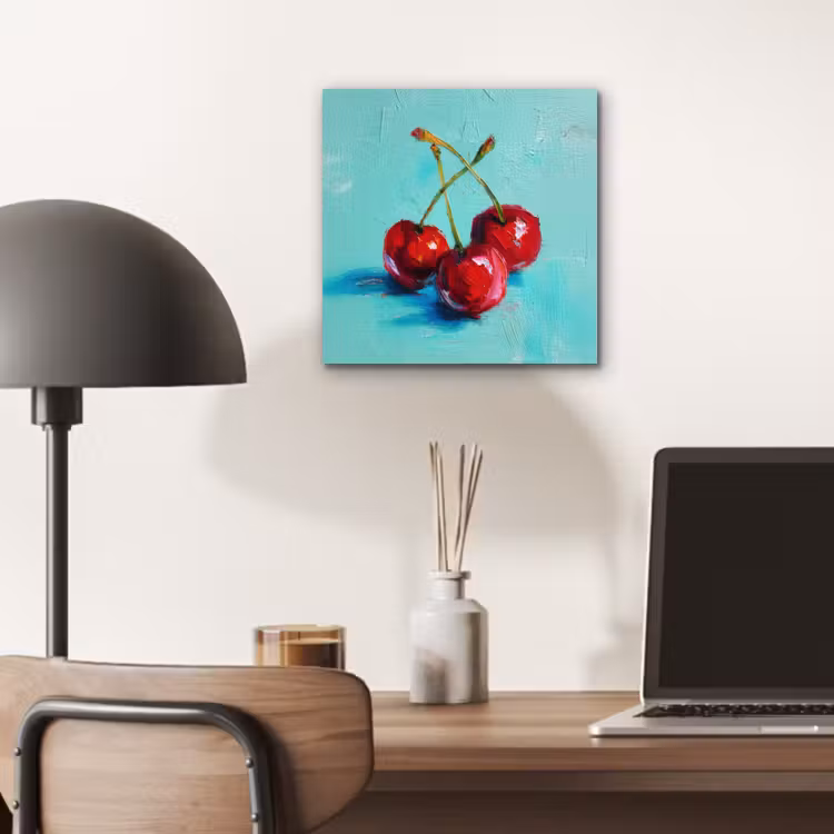 Aluminium schilderij - Kersen - Rood - Drie - Geverfd — 6