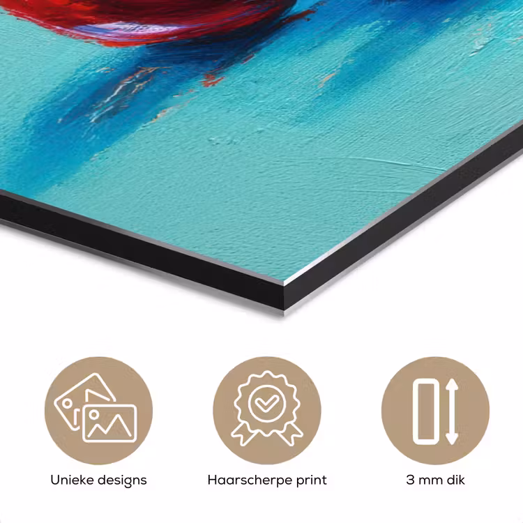 Aluminium schilderij - Kersen - Rood - Drie - Geverfd — 7