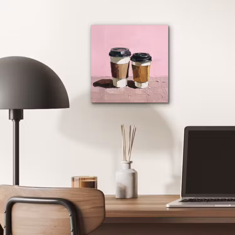 Aluminium schilderij - Koffiebekers - Deksel - Verf - Textuur — 6
