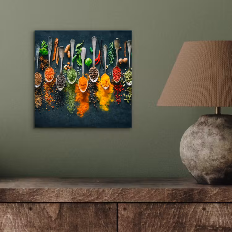Aluminium schilderij - Kruiden - Specerijen - Lepels — 3