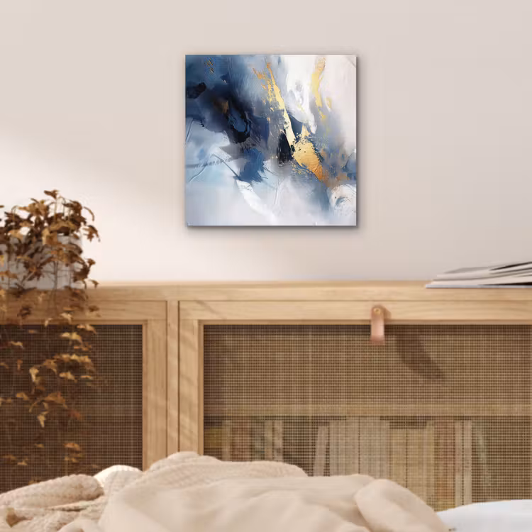 Aluminium schilderij - Blauw - Modern - Marmer - Abstract - Goud — 4