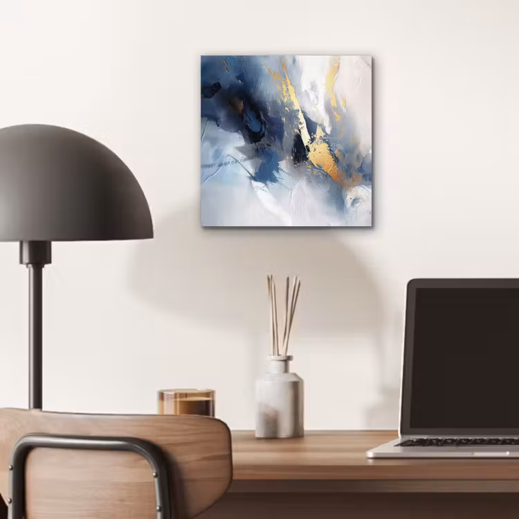 Aluminium schilderij - Blauw - Modern - Marmer - Abstract - Goud — 6