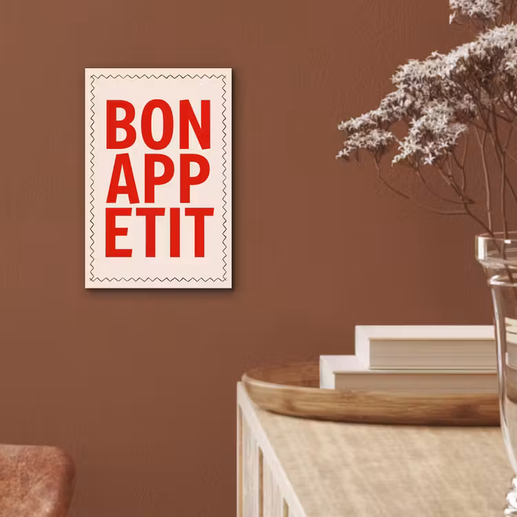 Aluminium schilderij - Blokletters - Rood - Kartelrand — 5