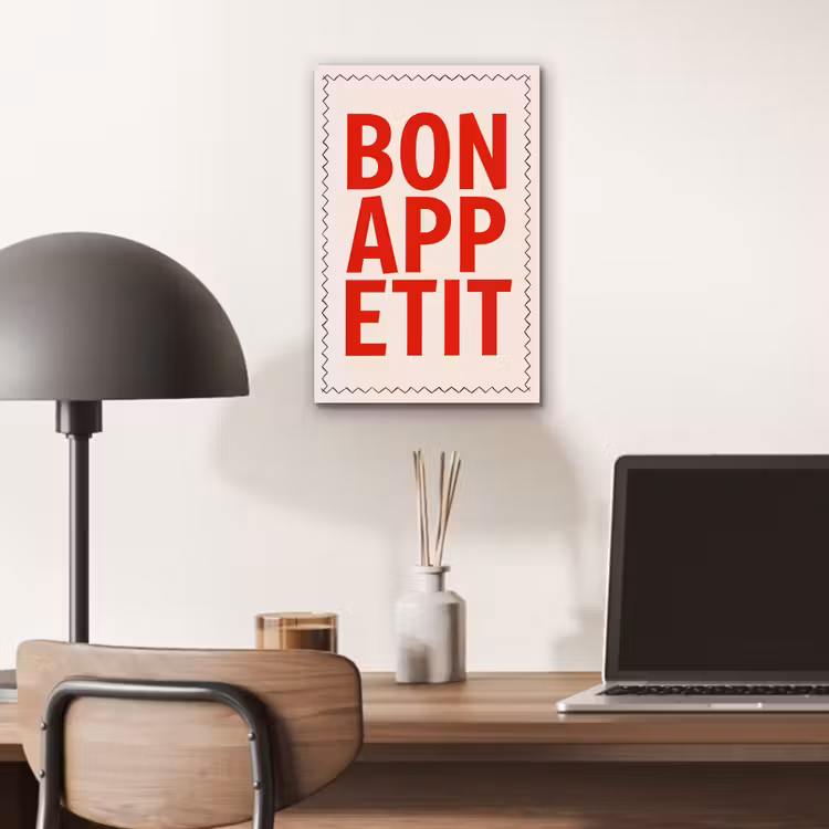 Aluminium schilderij - Blokletters - Rood - Kartelrand — 6