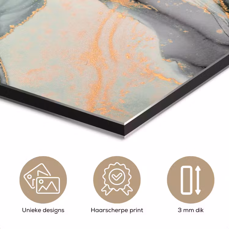Aluminium schilderij - Goud - Marmer - Groen - luxe - Glitter - Marmerlook — 7