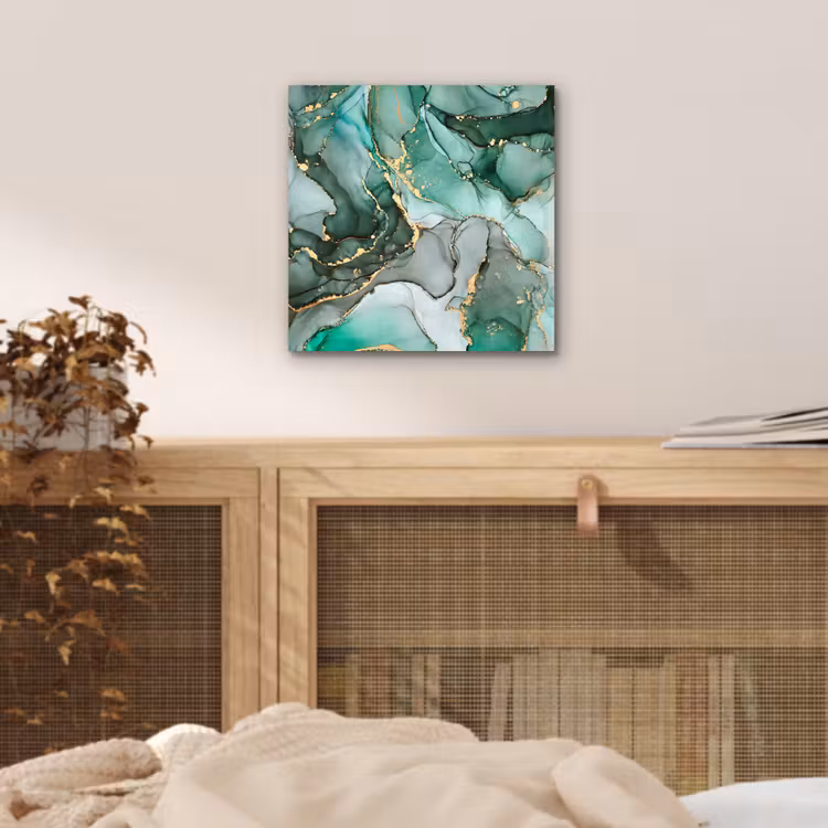 Aluminium schilderij - Goud - Marmer - Groen - Luxe - Marmerlook - Grijs — 4