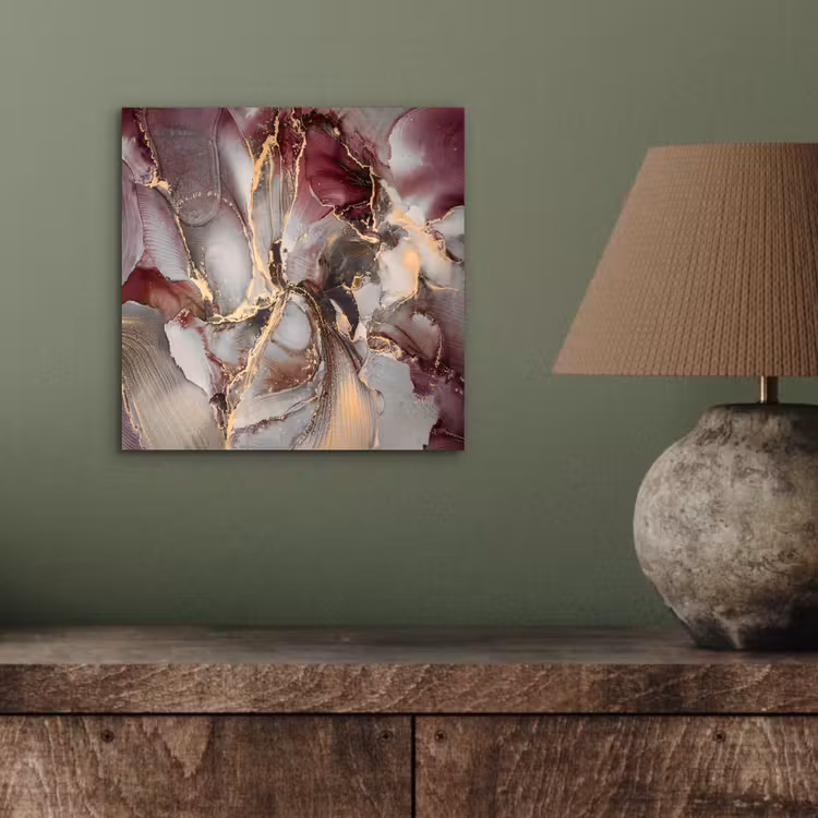 Aluminium schilderij - Goud - Marmer - Paars — 3