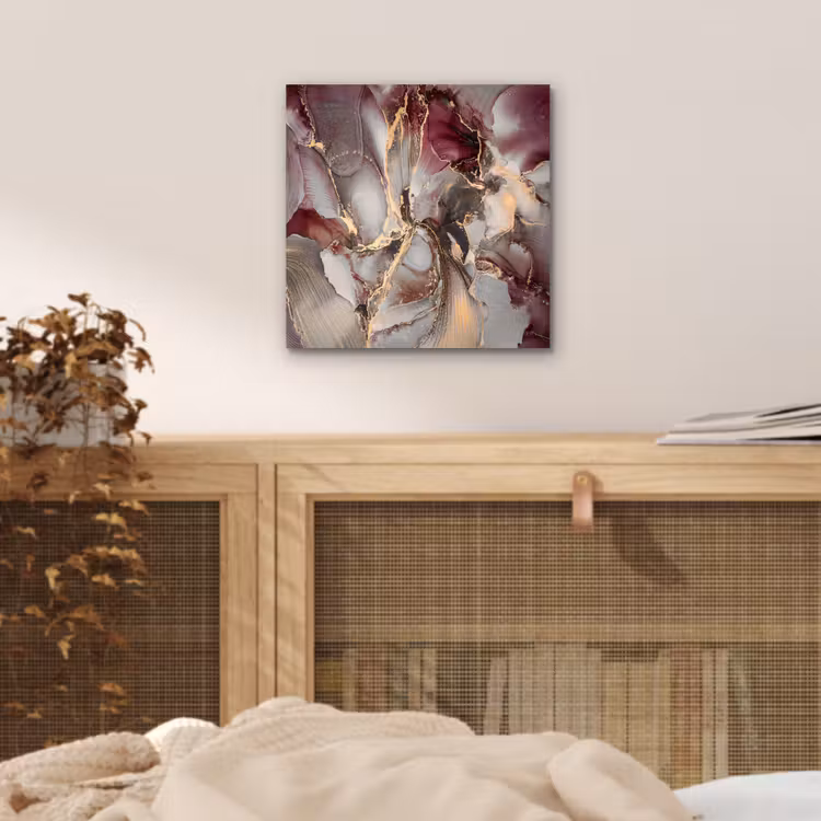 Aluminium schilderij - Goud - Marmer - Paars — 4